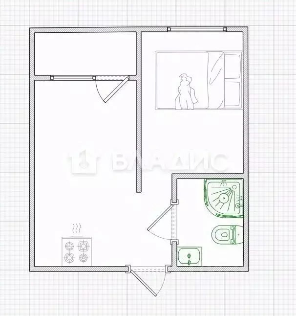 1-к кв. Пензенская область, Пенза ул. Щербакова, 89 (28.5 м) - Фото 2