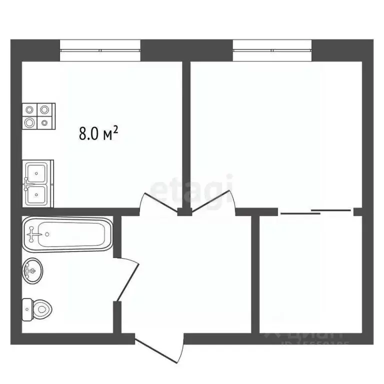 1-к кв. Самарская область, Волжский район, Лопатино с/пос, пос. ... - Фото 2