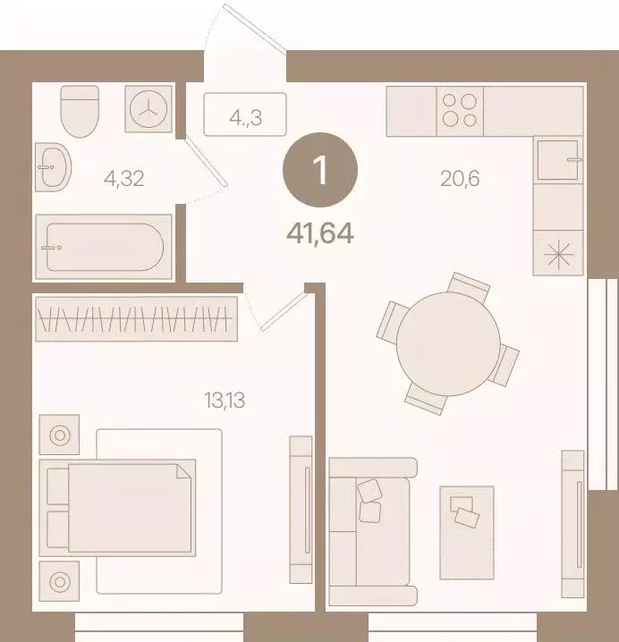 2-к кв. Ямало-Ненецкий АО, Ноябрьск И мкр,  (41.64 м) - Фото 0