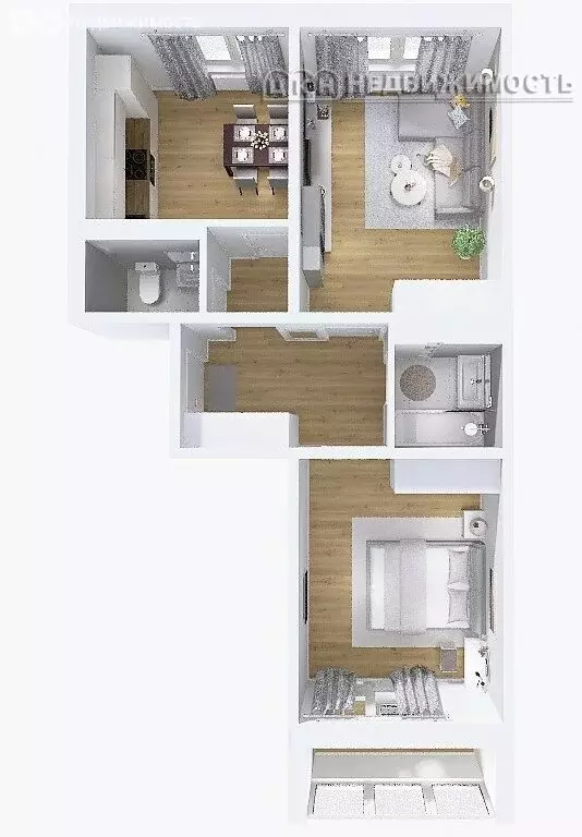 2-комнатная квартира: Оренбург, улица Берёзка, 19/2 (59.59 м) - Фото 1