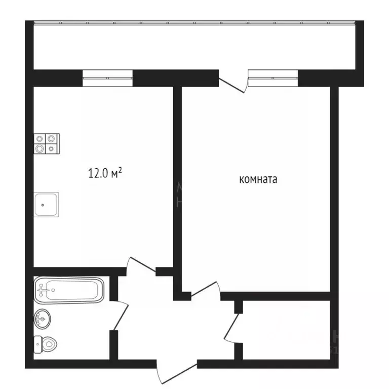 1-к кв. Тюменская область, Тюмень ул. Беляева, 27 (37.1 м) - Фото 2