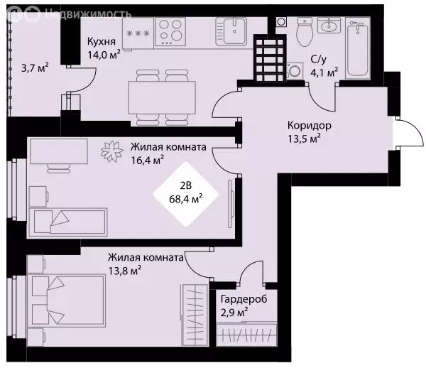 2-комнатная квартира: Екатеринбург, проспект Космонавтов, 3 (66.5 м) - Фото 0