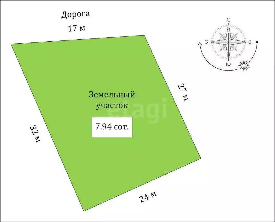 Участок в Солнечная Долина, обслуживающий кооператив Волна (7.94 м) - Фото 1