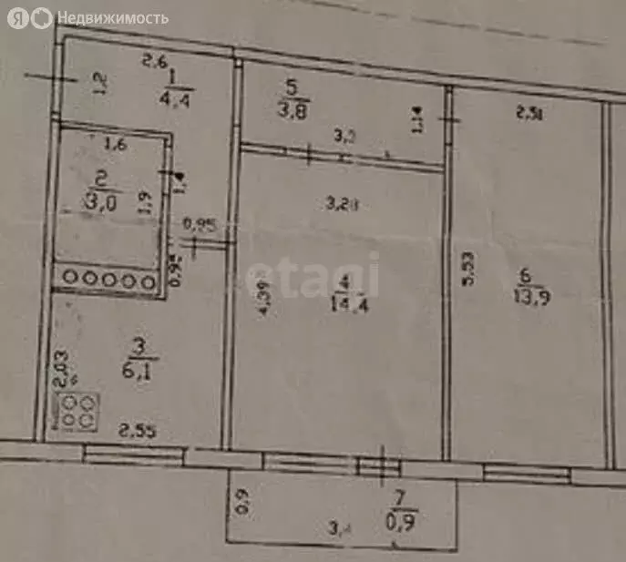 2-комнатная квартира: Казань, улица Чкалова, 13 (45.6 м) - Фото 1
