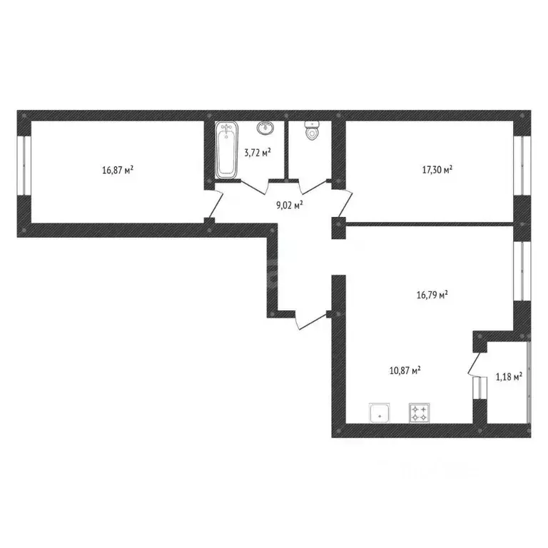 3-к кв. Башкортостан, Уфа ул. Энтузиастов, 13 (76.8 м) - Фото 0
