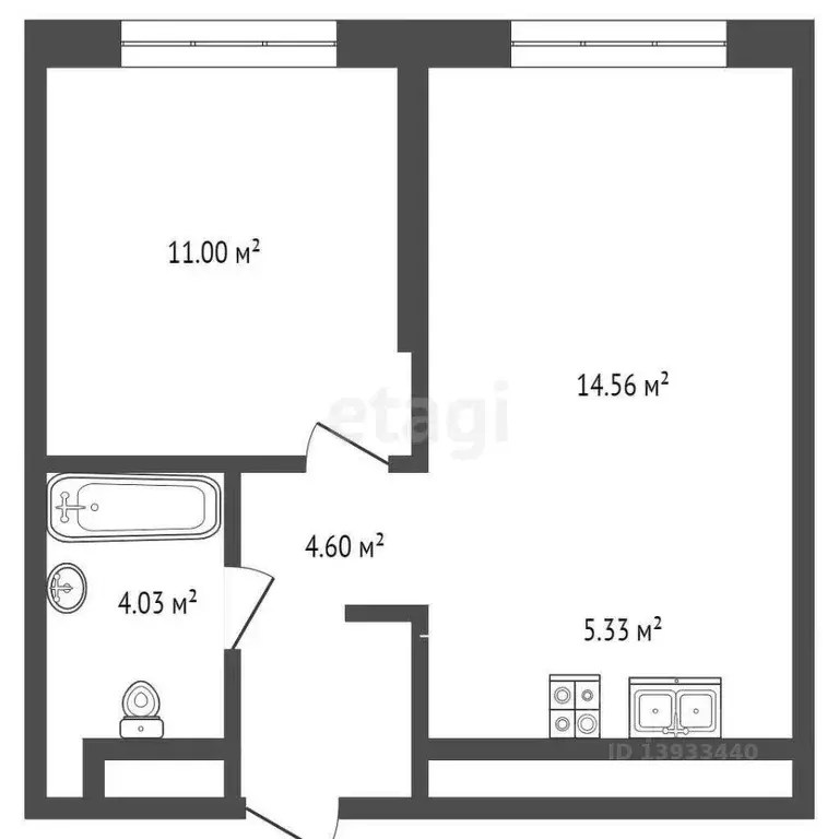 1-к кв. Тюменская область, Тюмень ул. Тимофея Чаркова, 93 (39.52 м) - Фото 1