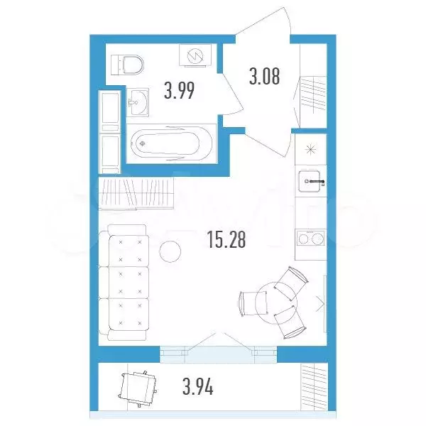 Квартира-студия, 23 м, 9/12 эт. - Фото 0