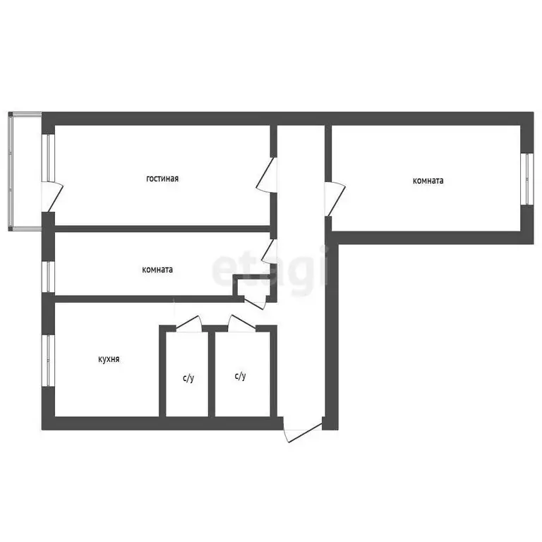 3-комнатная квартира: Троицк, Советская улица, 6 (59.2 м) - Фото 1