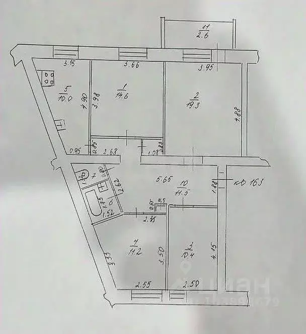 4-к кв. Татарстан, Зеленодольск ул. Комарова, 22 (85.0 м) - Фото 1