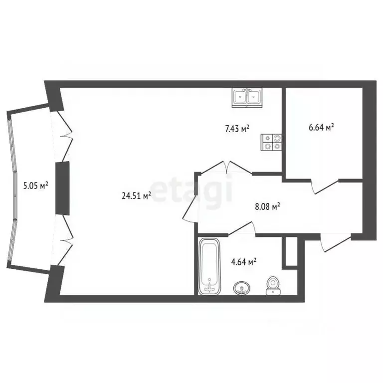 1-к кв. Ленинградская область, Кудрово г. Всеволожский район, ... - Фото 2