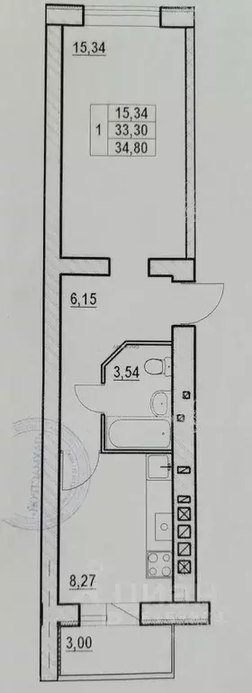 1-к кв. Ярославская область, Ярославский муниципальный округ, пос. ... - Фото 2