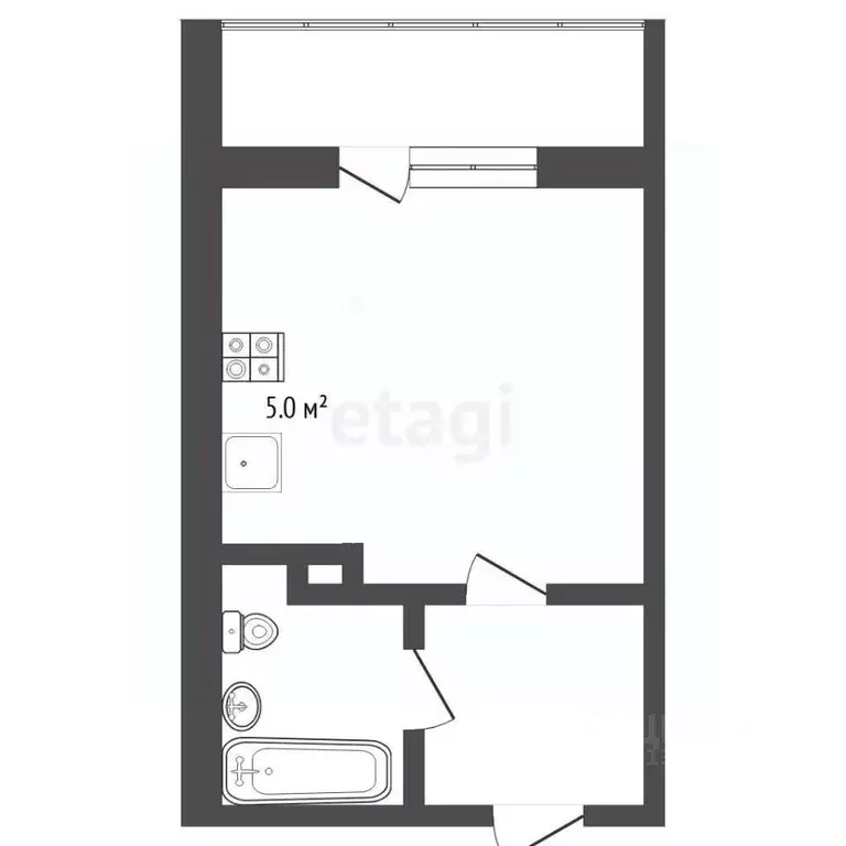 Студия Тюменская область, Тюмень ул. Газопромысловая, 8 (23.8 м) - Фото 2