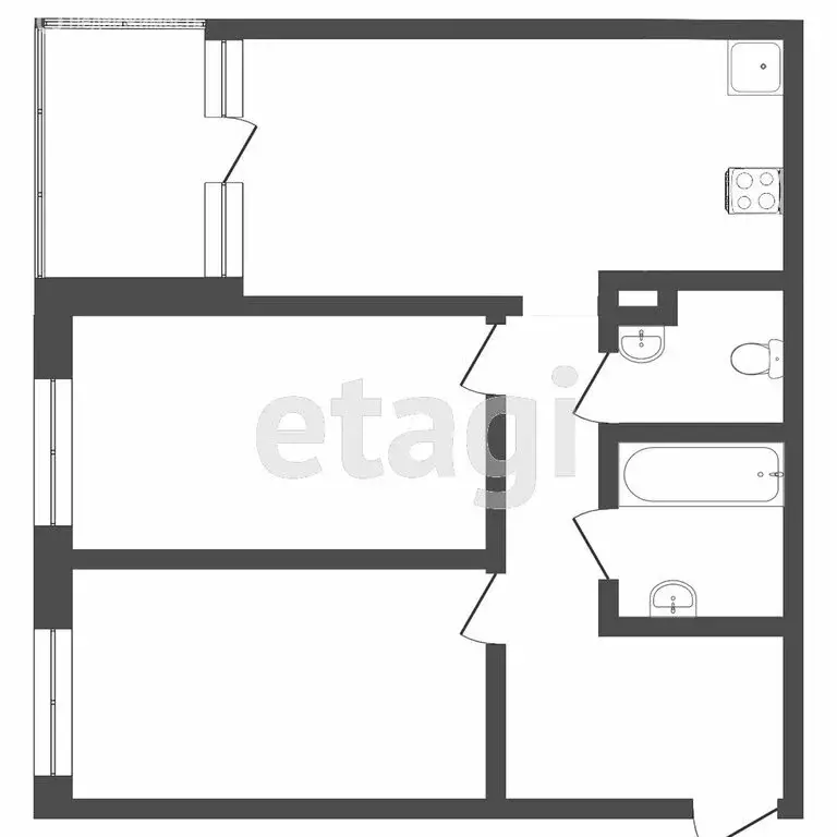 2-комнатная квартира: Тюмень, улица Виктора Тимофеева, 9 (58.1 м) - Фото 1