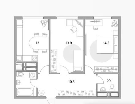 Продаётся 2-к квартира, 58 м - Фото 1