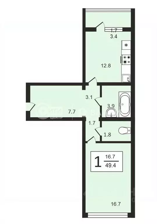 1-к кв. Воронежская область, Воронеж ул. Загоровского, 9/3 (49.5 м) - Фото 0