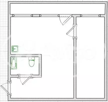 2-к. квартира, 43,5 м, 2/5 эт. - Фото 0
