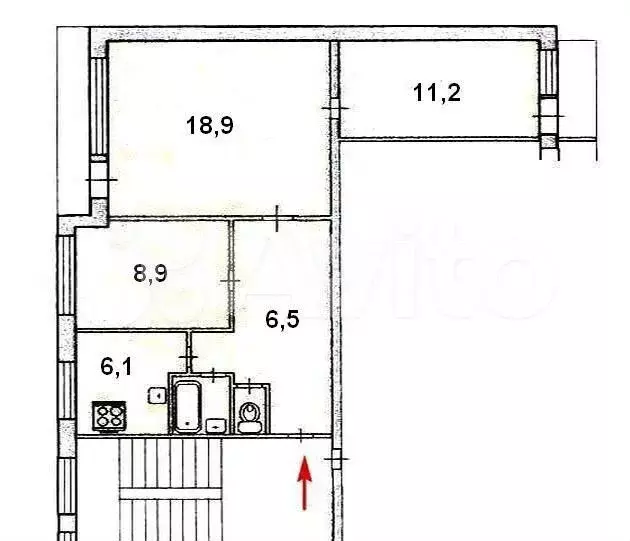 3-к. квартира, 57,1 м, 6/22 эт. - Фото 0