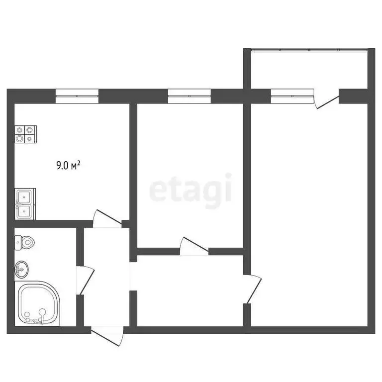 2-комнатная квартира: Петропавловск-Камчатский, улица Гастелло, 5 (48 ... - Фото 0