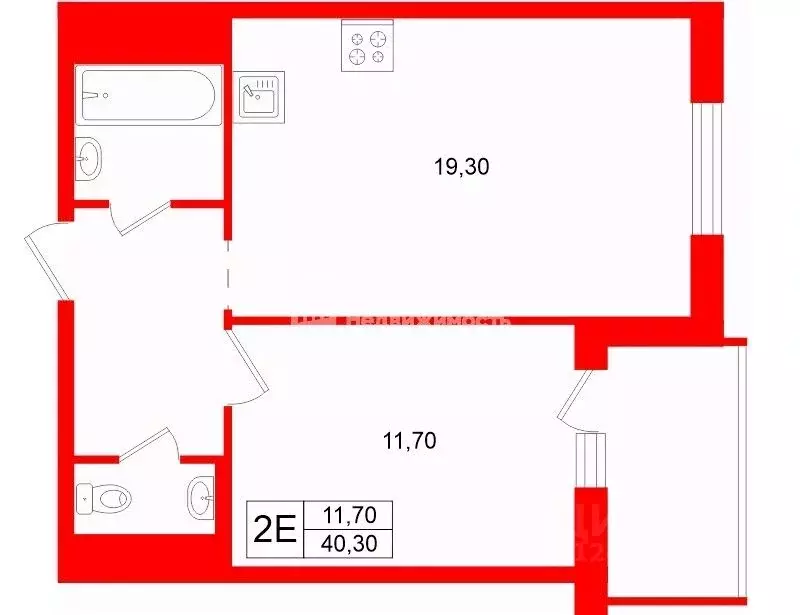 1-к кв. Ленинградская область, Всеволожский район, пос. Бугры аллея ... - Фото 2