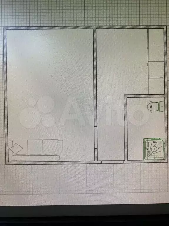 1-к. квартира, 30 м, 1/2 эт. - Фото 0