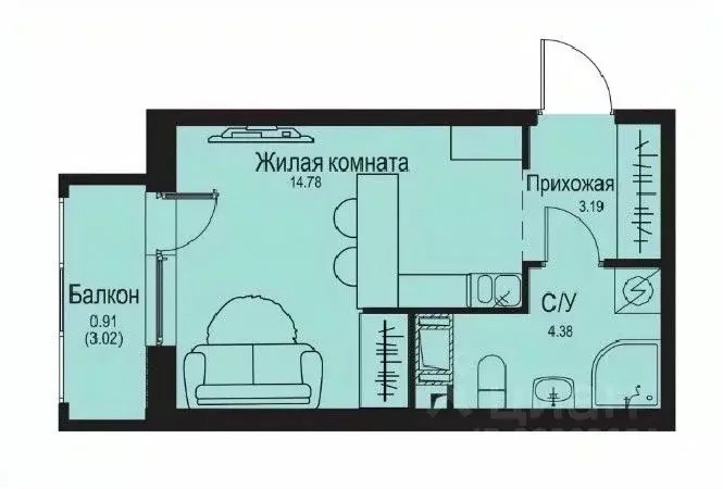 Студия Ленинградская область, Всеволожский район, Заневское городское ... - Фото 0