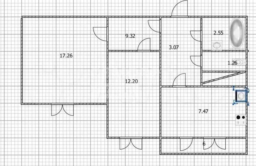 2-к. квартира, 50 м, 6/9 эт. - Фото 0