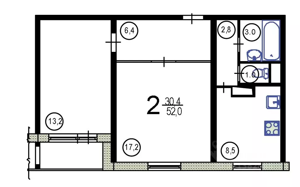 2-к кв. Москва ул. Декабристов, 1 (52.0 м) - Фото 1