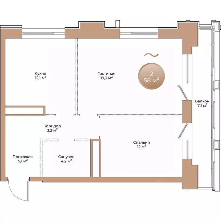 2-к кв. Красноярский край, Красноярск ул. Партизана Железняка (58.0 м) - Фото 1