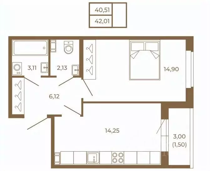 1-к кв. Ленинградская область, Сертолово Всеволожский район, Новая ... - Фото 2