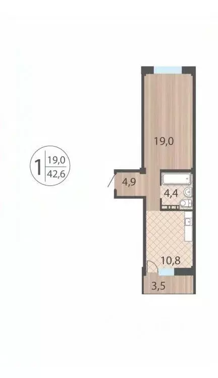 1-к кв. Иркутская область, Иркутск ул. Варламова, 104/1 (42.6 м) - Фото 1