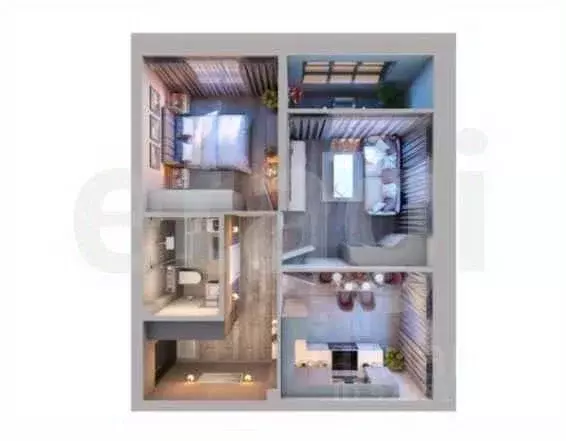 2-к кв. Татарстан, Казань ул. Азата Аббасова, 21А (48.4 м) - Фото 1
