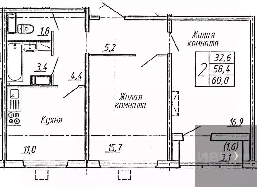2-к кв. Воронежская область, Воронеж Яблоневые Сады жилой комплекс ... - Фото 1