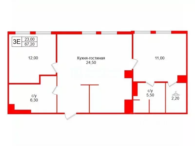 2-к кв. Санкт-Петербург 20-я Васильевского острова линия, 5 (67.2 м) - Фото 1