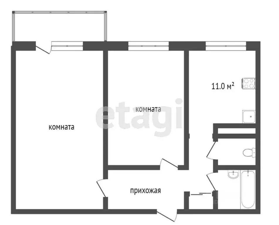 2-к кв. Москва Витебская ул., 3К1 (53.0 м) - Фото 1