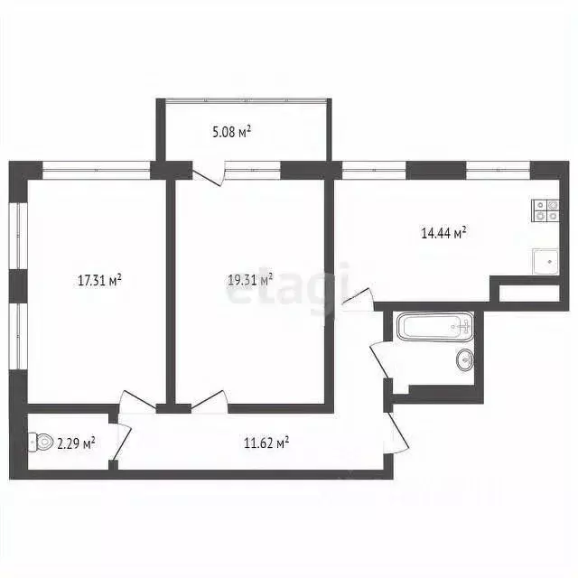 2-к кв. Смоленская область, Смоленск ул. Шевченко, 13 (73.3 м) - Фото 1