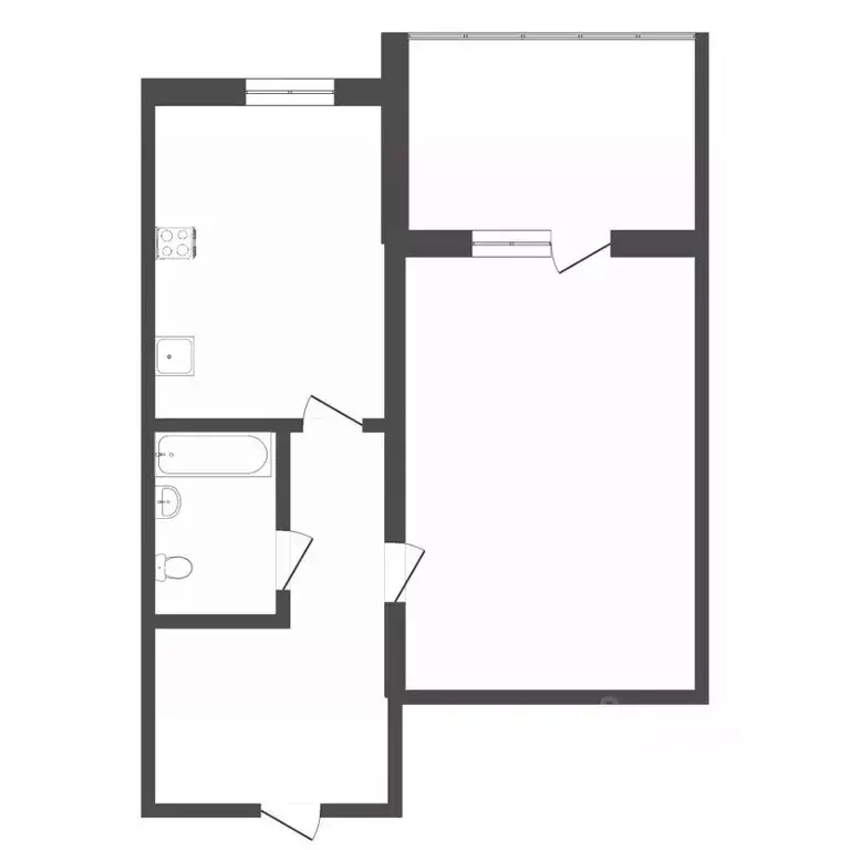 1-к кв. Тюменская область, Тюмень ул. Домостроителей, 4А (33.6 м) - Фото 2