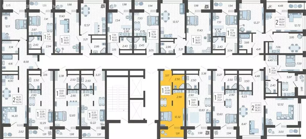 Квартира-студия: Сочи, микрорайон Бытха, Ясногорская улица, 16/2к2 ... - Фото 1