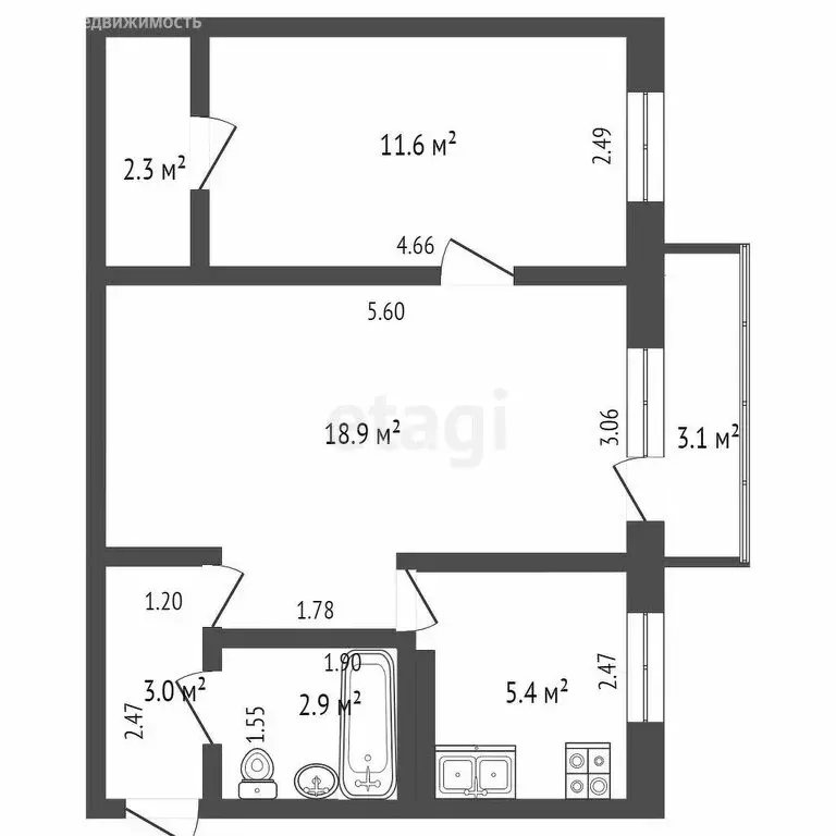 2-комнатная квартира: Самара, улица Энтузиастов, 27 (44.9 м) - Фото 0