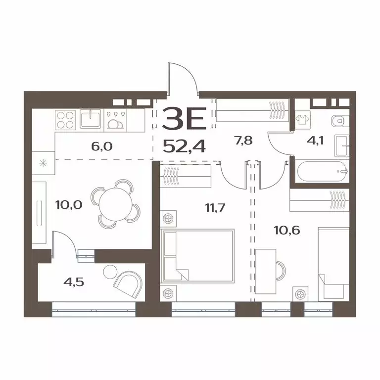 2-комнатная квартира: Владивосток, улица Коммунаров, 15к1 (50.8 м) - Фото 1