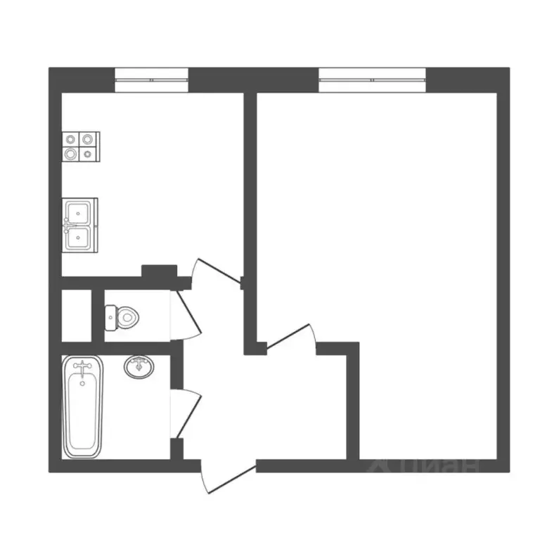 1-к кв. Тюменская область, Тюмень ул. Малыгина, 82 (35.6 м) - Фото 1
