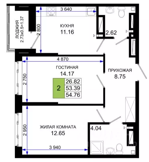 2-к кв. Ростовская область, Ростов-на-Дону Нефтекачка кв-л, Октябрь ... - Фото 0