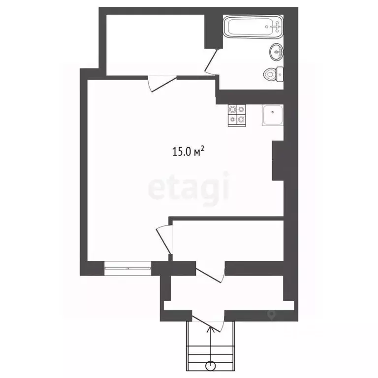 Студия Ярославская область, Ярославль ул. Зелинского, 15к2 (42.9 м) - Фото 2