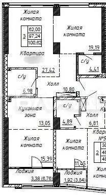 3-к кв. Ростовская область, Ростов-на-Дону Береговая ул., 6 (96.7 м) - Фото 2