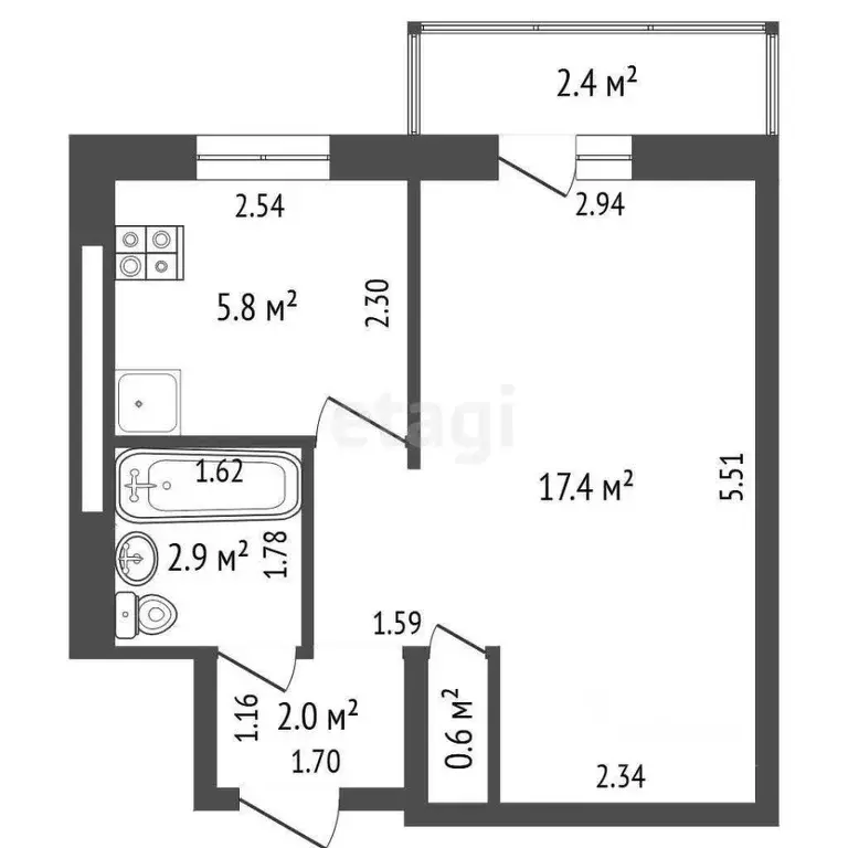 1-к кв. Ростовская область, Ростов-на-Дону Красноармейская ул., 222 ... - Фото 2
