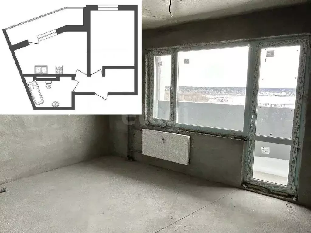1-к кв. Тюменская область, Тюмень ул. Новоселов, 113 (46.2 м) - Фото 1