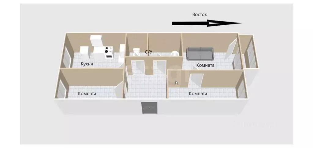 3-к кв. Сахалинская область, Холмск Молодежная ул., 5 (58.7 м) - Фото 2