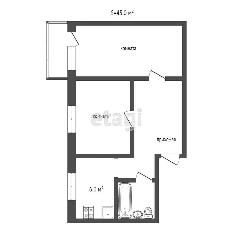 2-комнатная квартира: Ялуторовск, улица Ленина, 37 (39.6 м) - Фото 1