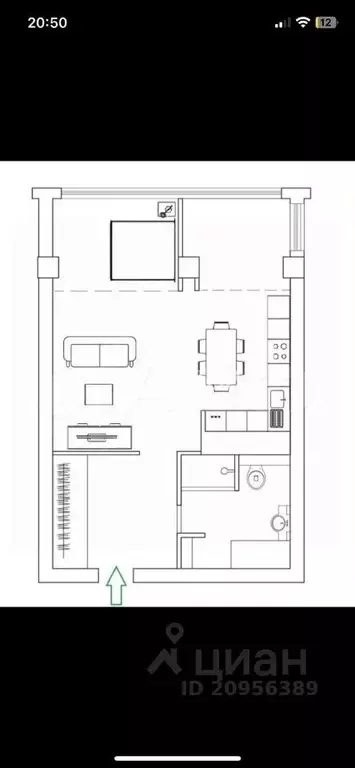 1-к кв. Ивановская область, Иваново Московская ул., 62 (69.0 м) - Фото 1