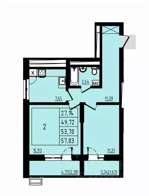 2-к кв. Башкортостан, Уфа Затон-Восточный жилрайон, Новаленд мкр,  ... - Фото 0