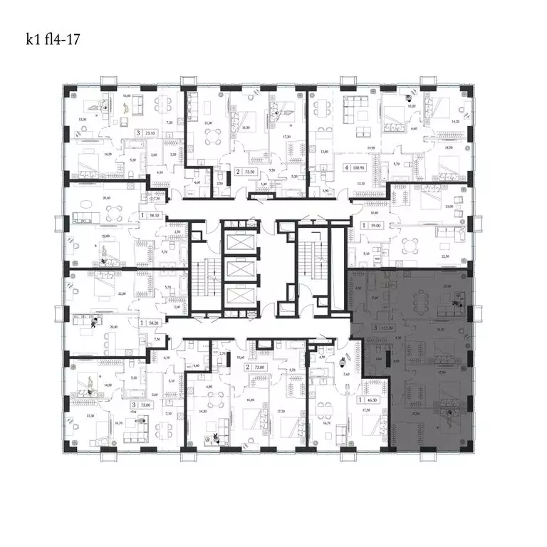 4-комнатная квартира: Москва, проспект Андропова, 9/1 (111.3 м) - Фото 2
